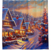 Winter Village Holiday Douchegordijn (Voorkant)