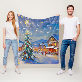 Winter Village Holiday Fleece Deken