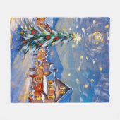 Winter Village Holiday Fleece Deken (Voorkant (Horizontaal))