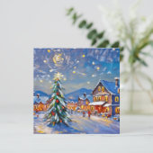 Winter Village Holiday Kaart (Staand voorkant)