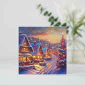 Winter Village Holiday Kaart (Staand voorkant)