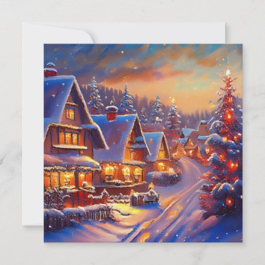 Winter Village Holiday Kaart (Voorkant)