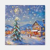 Winter Village Holiday Magneet (Voorkant)