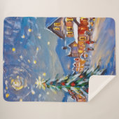 Winter Village Holiday Sherpa Deken (Voorkant (horizontaal))
