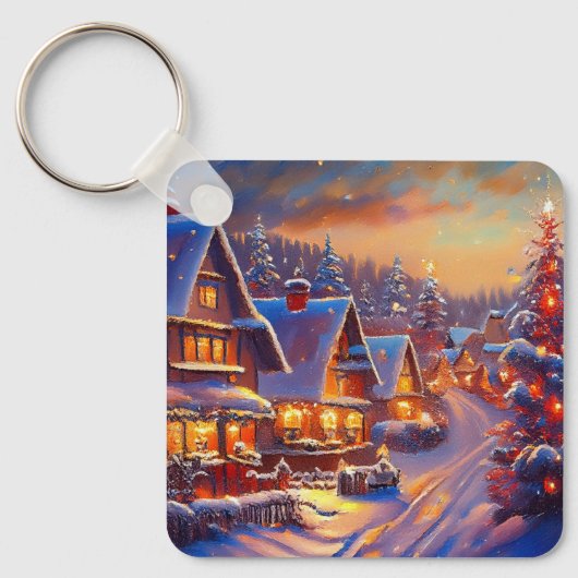 Winter Village Holiday Sleutelhanger (Voorkant)