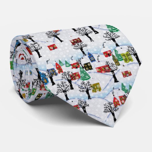 Winter Village Holiday Stropdas (Opgerold)