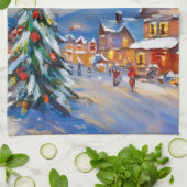 Winter Village Holiday Theedoek (Gevouwen)