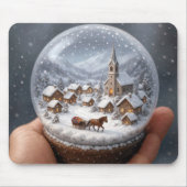 Winter Village In a Christmas Snow Globe Muismat (Voorkant)
