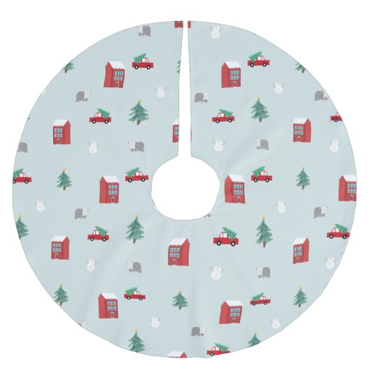 Winter Village Kerstboom Rok (Voorkant)