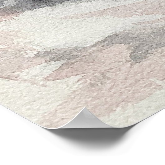 Winter Village Landschap Waterverf Print Poster (Hoek)