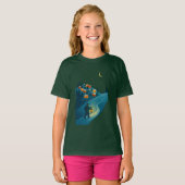 Winter Village Lantern Walk Night Scene Girls' T-S T-shirt (Voorkant volledig)