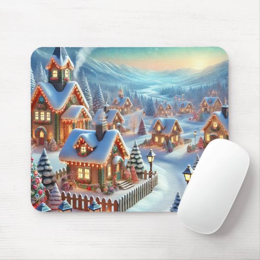 Winter Village Mousepad Gift Muismat (Met muis)