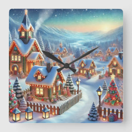 Winter Village Muur Klok Gift