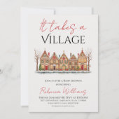  Winter Village Neutral Gingerbread Baby Shower Kaart (Voorkant)