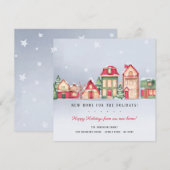 Winter Village New Home voor de Feestdagen Kerst Kaart (Voorkant / Achterkant)