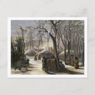 Winter Village of the Minatarres, bord 26 from Vo Briefkaart