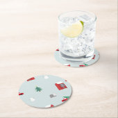 Winter Village Ronde Kartonnen Onderzetter (Insitu)