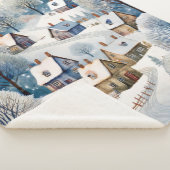 Winter Village Scene Design Sherpa Deken (3/4)