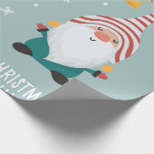 Winter Village Scene Merry Kerstmis, nieuwjaar Cadeaupapier (Hoek)