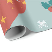 Winter Village Scene Merry Kerstmis, nieuwjaar Cadeaupapier (Rol Hoek)