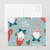 Winter Village Scene Merry Kerstmis, nieuwjaar Feestdagenkaart (Voorkant / Achterkant)