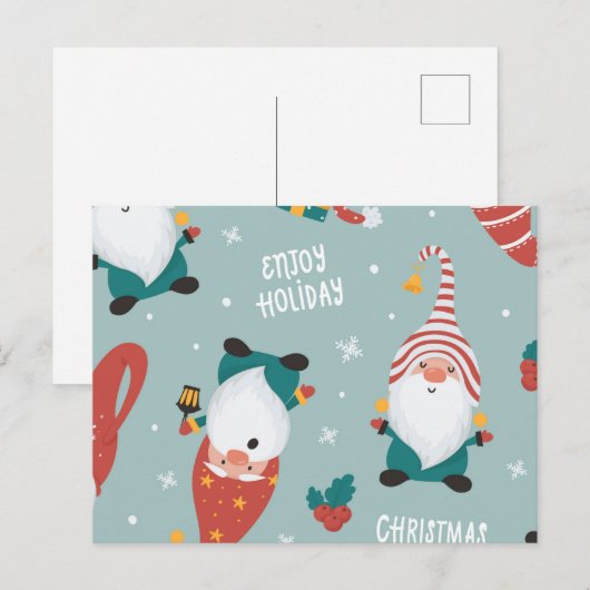 Winter Village Scene Merry Kerstmis, nieuwjaar Feestdagenkaart (Voorkant / Achterkant)