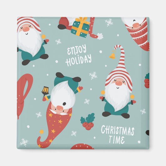 Winter Village Scene Merry Kerstmis, nieuwjaar Magneet (Voorkant)