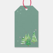 Winter Village Scene Merry Kerstry Cadeaulabel (Achterkant)