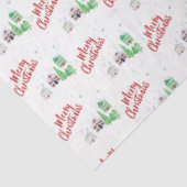 Winter Village Scene Merry Kerstry Tissuepapier (Detail)