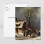 Winter Village Scene - Winterliche Dorszene Briefkaart (Voorkant / Achterkant)
