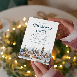 Winter Village Scenery Kerstfeest Kaart