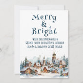 Winter Village Scenery Vrolijk en helder Feestdagenkaart (Voorkant)