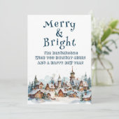 Winter Village Scenery Vrolijk en helder Feestdagenkaart (Staand voorkant)