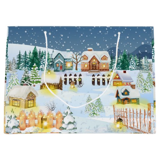 Winter Village Sfeer Groot Cadeauzakje (Voorkant)