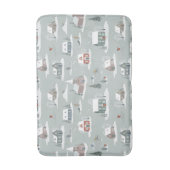 Winter Village Sneeuwlandschap Patroon Badmat (Voorkant Verticaal)