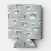 Winter Village Sneeuwlandschap Patroon Blikjeskoeler (Achterkant)