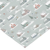 Winter Village Sneeuwlandschap Patroon Korte Tafelloper (Hoek)