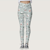 Winter Village Sneeuwlandschap Patroon Leggings (Voorkant)