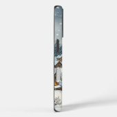 Winter Village Snowy Rustic Town Scene Nostalgisch Case-Mate iPhone Case (Achterkant / Rechts)