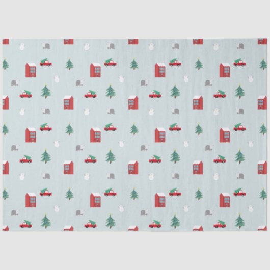 Winter Village Tissue Paper - Christmas Gift Tissuepapier (Voorkant)