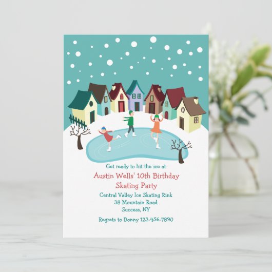 Winter Village Uitnodiging (Staand voorkant)