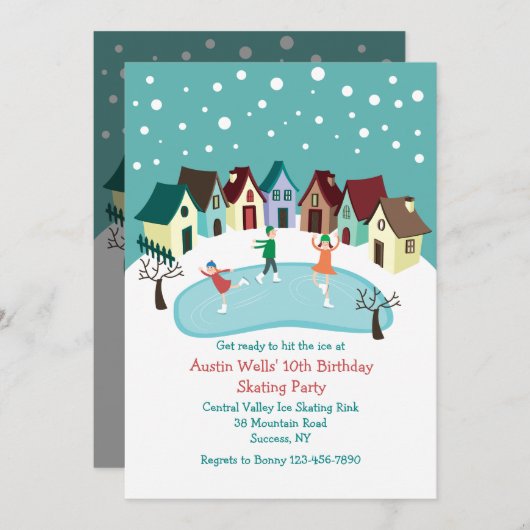 Winter Village Uitnodiging (Voorkant / Achterkant)