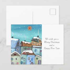 Winter Village Vakantie Briefkaart