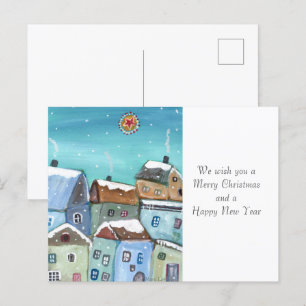 Winter Village Vakantie Briefkaart