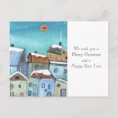 Winter Village Vakantie Briefkaart (Voorkant)