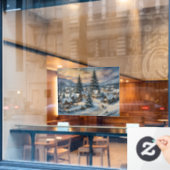 Winter Village Window Cling Raamsticker (Cafe Raam)