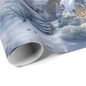 Winter Village Witte Kerstmis Cadeaupapier (Rol Hoek)
