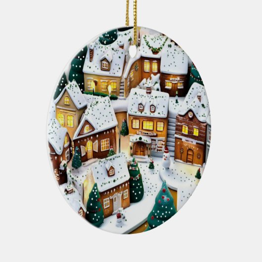 Winter Village Wonderland Round Acryl Ornament (Rechts)