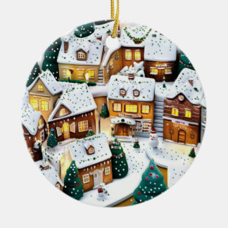 Winter Village Wonderland Round Acryl Ornament