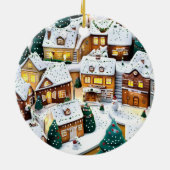 Winter Village Wonderland Round Acryl Ornament (Achterkant)